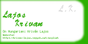 lajos krivan business card